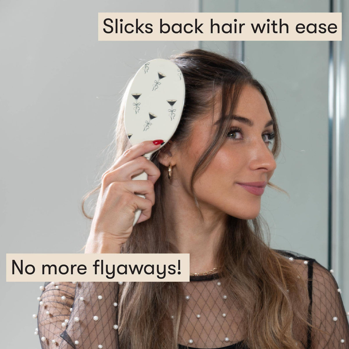 FRAMAR Espresso Boar Bristle Hair Brush, Boar Brush For Hair